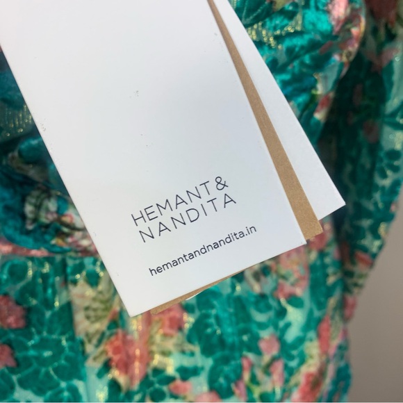 Hermant & Nandita Revolve Velvet Floral Metallic One Shoulder Mini Dress - Picture 10 of 16